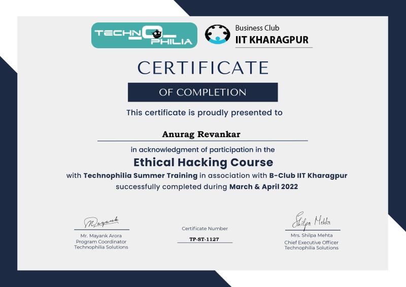 Ethical Hacking Certificate